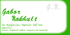 gabor makhult business card